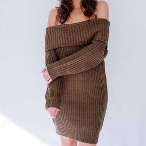 Off the Shoulder Sweater Dress